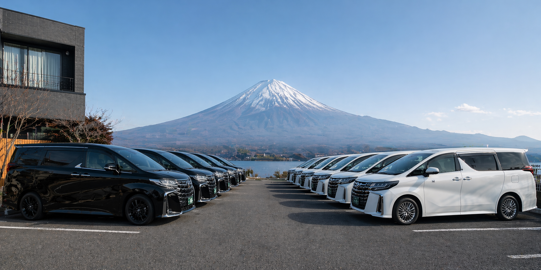 Mt. Fuji rising above Kawaguchi